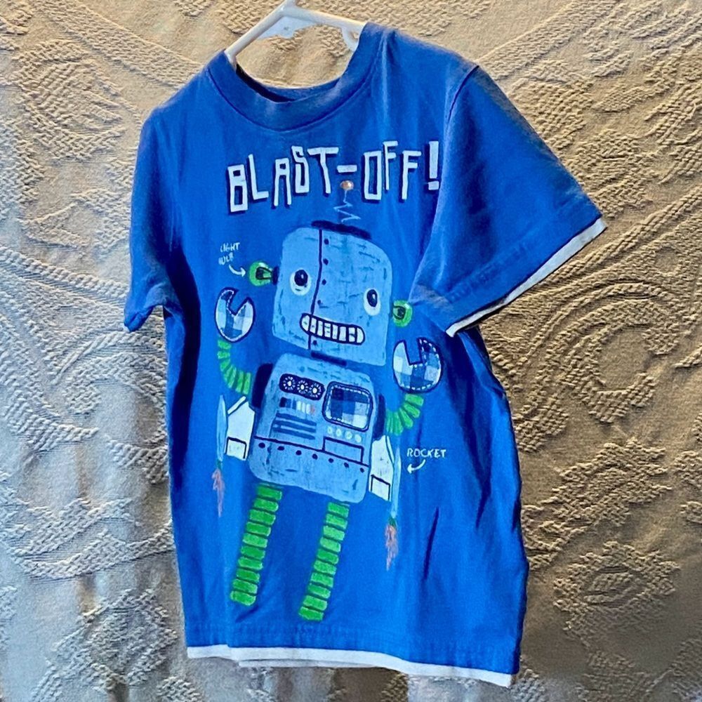 Blue Robot Adventure Tee Size 4T